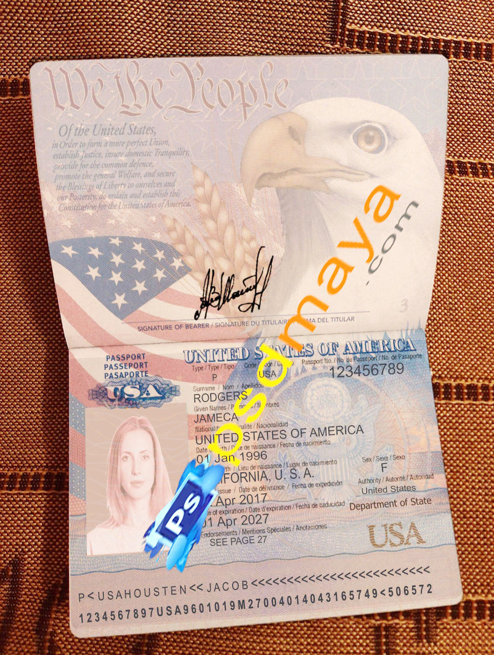USA PASSPORT PSD FILE