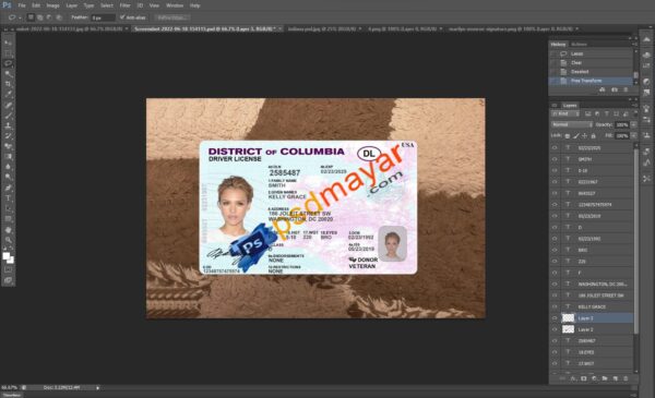 Colombia Driver License PSD Template Download