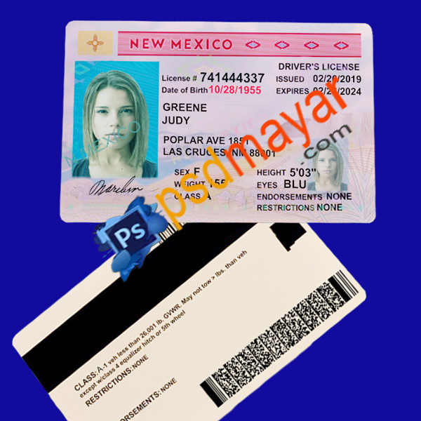 USA New Mexico Drivers License PSD Free Download