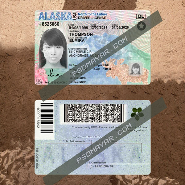 Alaska driving license psd template free downloadAlaska driving license psd template free download