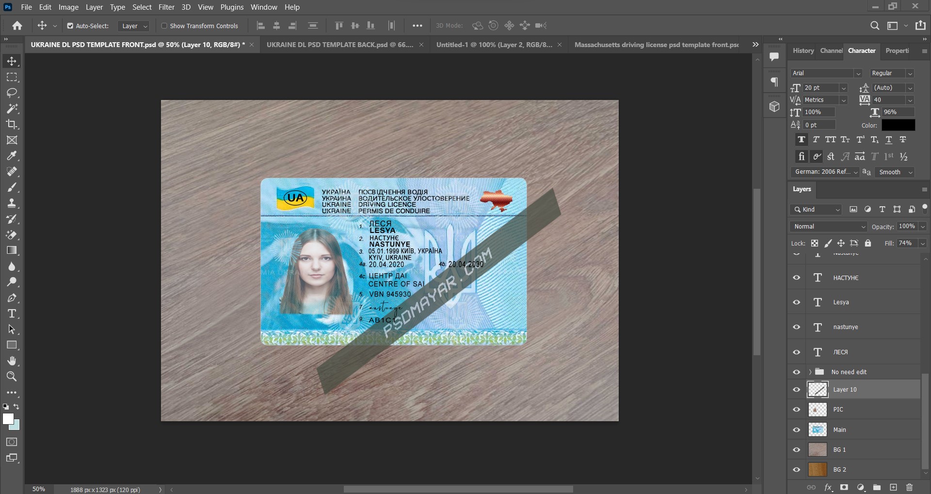 Ukraine Driver License Template New|Fully Editable