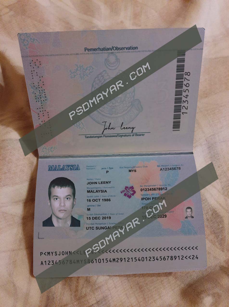 malaysia passport psd Paid Version download
