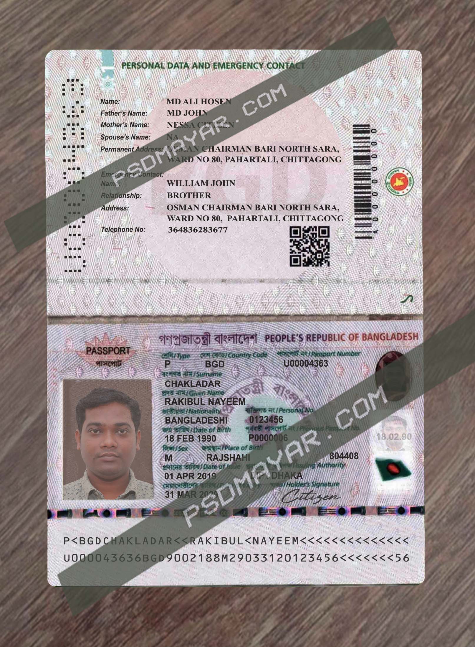 Bangladesh PASSPORT PSD TEMPLATE