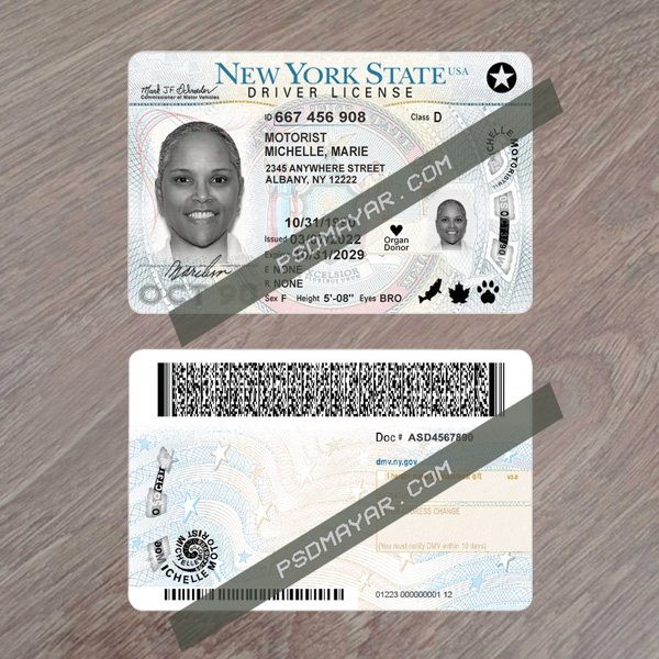 New York Driving License PSD Template NEW 2024