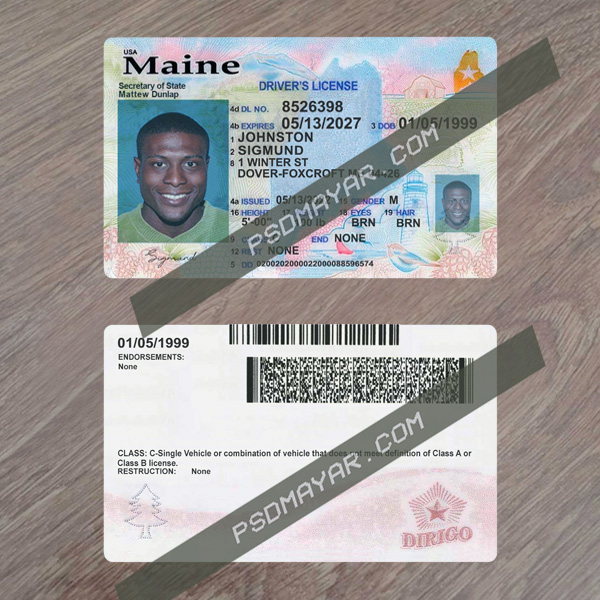 USA Maine Driving License