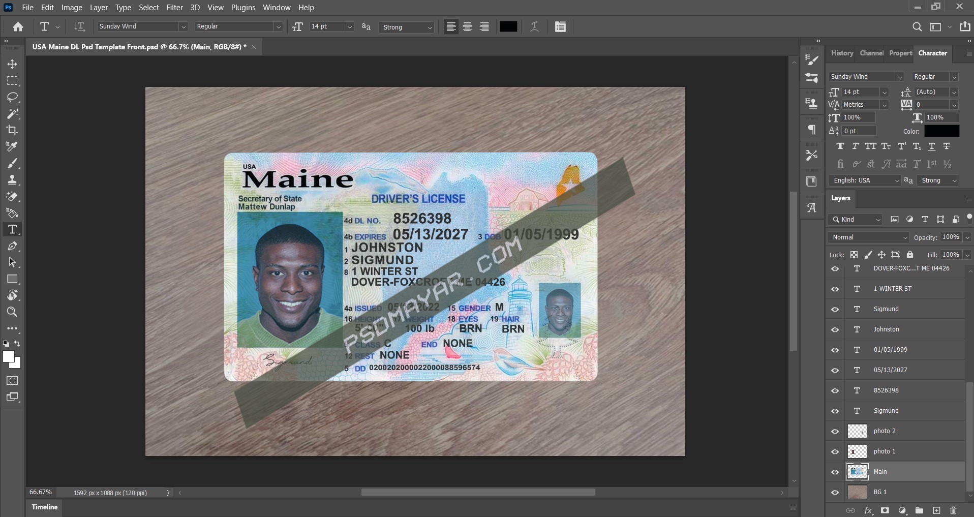 USA Maine Driving License