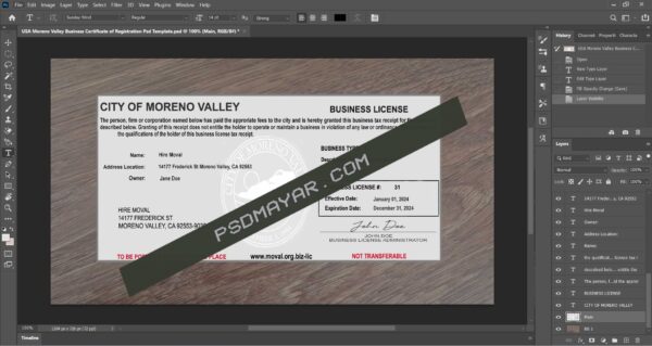 Moreno Valley business license