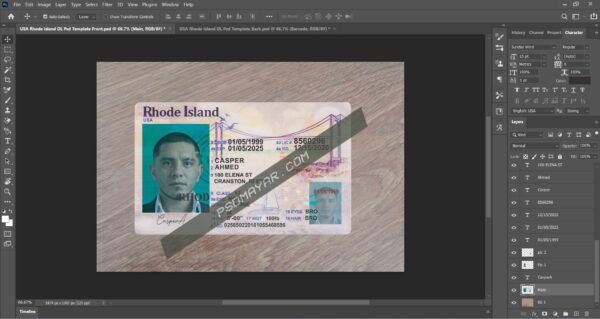 USA Rhode Island Driving License PDF File